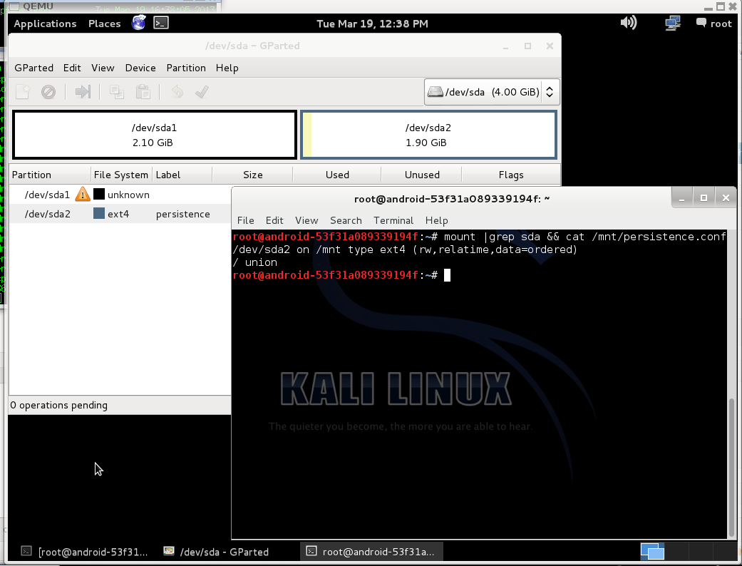 Kali - old partition table